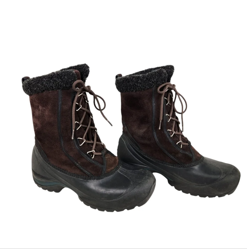Sorel Cumberland Brown Leather Faux Fur Insulated Winter Boots Women's Size 9